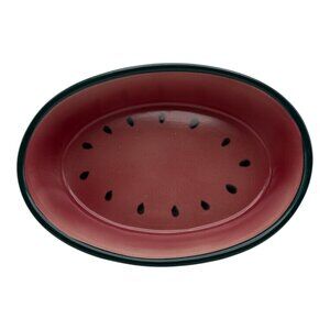 Watermelon Fruit Serving Ovel Bowl Stoneware EUC
